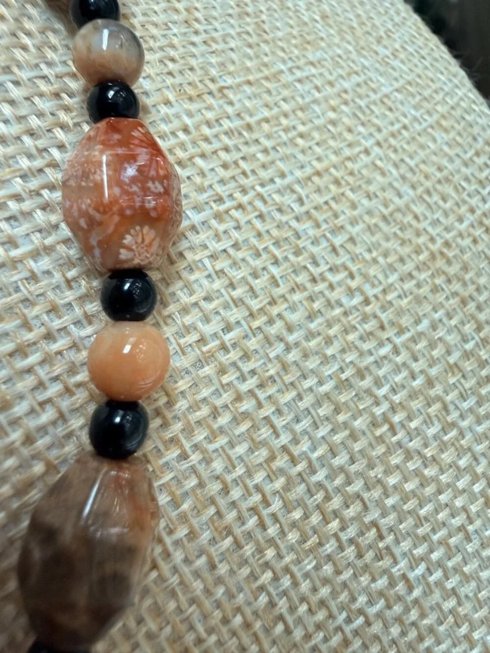 Natural Fossil Coral Necklace | Earth Tone Gemstone | Unisex OOAK Handmade